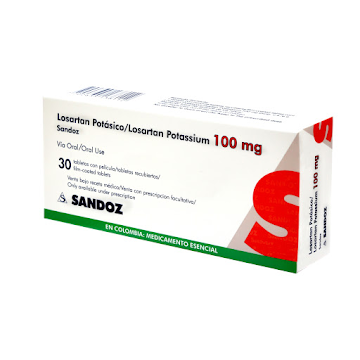 Losartan Sandoz 100 mg Caja x 30 Tabletas  