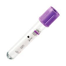 TUBO PARA EXTRACCION DE SANGRE TAPA MORADA EDTA K3 4 ML NIPRO (Caja x50) Nipro  x 50 