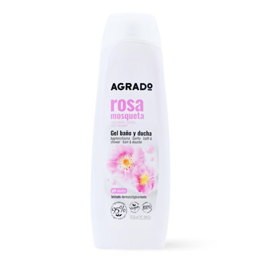 Gel de Ducha Rosa Mosqueta Agrado 750 ml AGRADO BOTELLA x 1 Disfruta de una limpieza suave y un cuidado diario para tu piel con el Gel de Ducha Agrado Rosa Mosqueta 750 ml. Enriquecido con aceite de rosa mosqueta, reconocido por sus propiedades cosméticas para