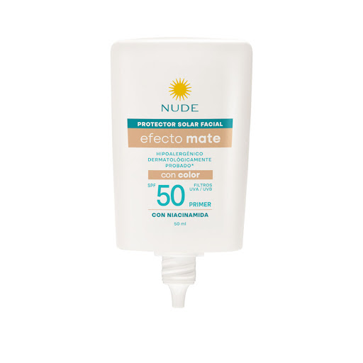 Protector Solar Nude Spf 50 Mate Con Color Caja Frasco x 50 ml