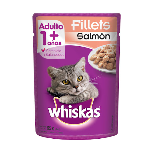 Comida Húmeda Para Gatos Whiskas Adultos sabor Salmón x 85 gr