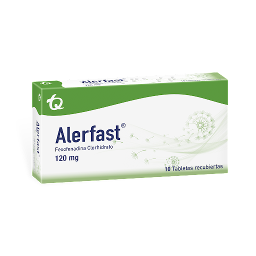 Alerfast Fexofenadina 120 mg Tecnoquimicas Caja x 10 Tabletas