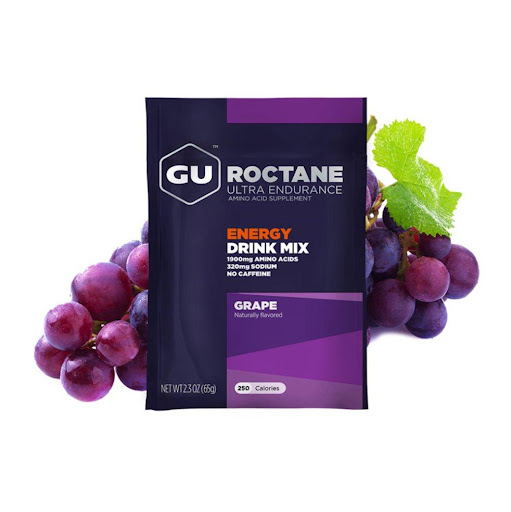 Hidratante y energizante Drink Mix en sobre. Sabor Uva sin Cafeína. Caja x 10 unidades GU Caja x 10 unidades x 10 Cuando eliges Roctane Energy Drink, obtienes una poderosa fuente de hidratación y energía en uno. Cada porción rica en carbohidratos contiene 250 calorías (60 g de carbohidratos) y 320 mg de sodio par