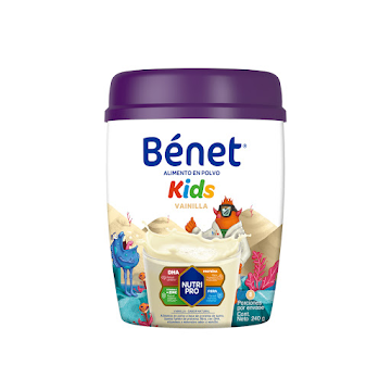 Alimento En Polvo Benet Kids Vainilla Tarro x 240 gr  