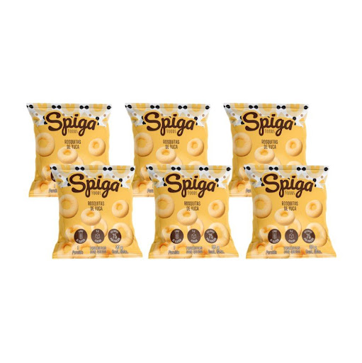 Rosquitas de Yuca Spiga Foods x6 Spiga Foods Bolsa x 6 Pasabocas horneado, libre de gluten, sin azúcar añadido. Libre de colorantes, sabores artificiales y conservantes. Snack saludable. Sin sellos. Bajo en grasa.
