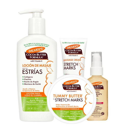 Kit Cuidado para las Estrias Palmer´s Caja x 4 Un kit completo de productos para el cuidado de la piel durante el embarazo para ayudar a reducir la aparición de estrías.
