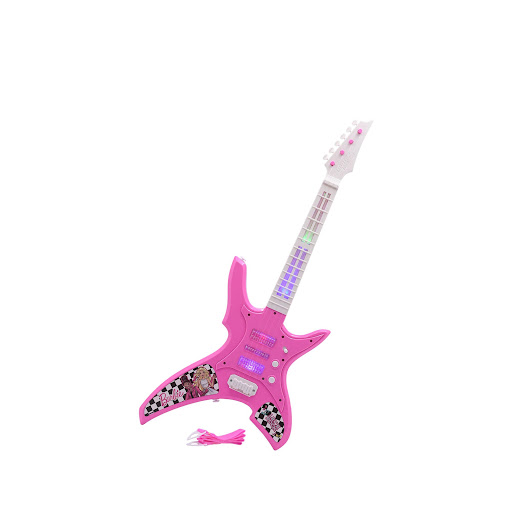 Guitarra Con Luces y Sonidos Barbie Barbie Caja x 1 Las pequeñas estrellas del pop pueden hacer su propio concierto con la guitarra Barbie Rock Star. Esta guitarra de juguete incluye música integrada y un micrófono para que los niños puedan cantar junt