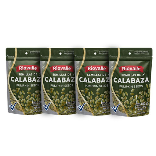 Combo Semillas de Calabaza Riovalle  Pack x4 100g Riovalle  Bolsa x 4 