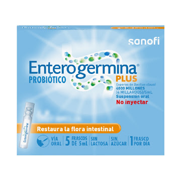 Probiótico Enterogermina Esporas de Bacillus 4000 MUI Sanofi Caja x 5 Viales  