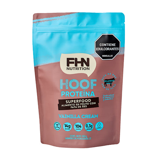 Proteína En Polvo Hoof   Powder Protein FHN Sabor Vainilla Cream Frasco x 552 g