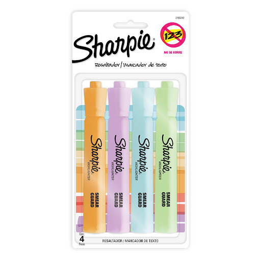 Resaltador Sharpie Tank Colores Pastel x 4 und