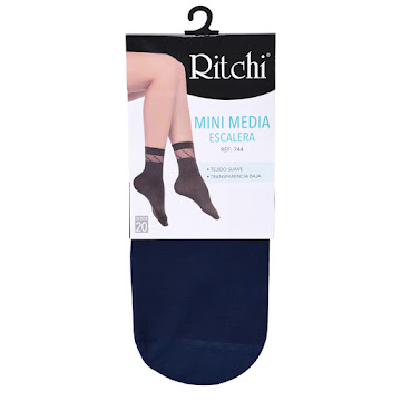 Medias Ritchi Mini Escalera Lycra Única Azul Oscuro x 1 und  