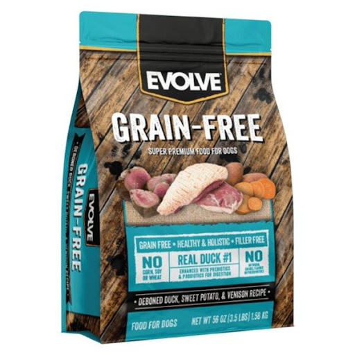 EVOLVE C ADULTO GRAIN FREE PATO 1,58 KG EVOLVE  x 1 Alimento súper premium sin granos para perros, elaborado con pato como fuente principal de proteína. Enriquecido con vitaminas, minerales y antioxidantes para una nutrición completa y equilibrada.