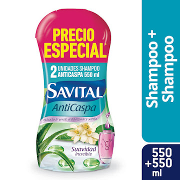 Shampoo Savital Anticaspa 550 ml x 2 und  