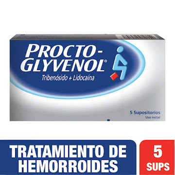 Procto Glyvenol Tribenósido + Lidocaína 400mg/40mg Haleon Caja x 5 Supositorios  