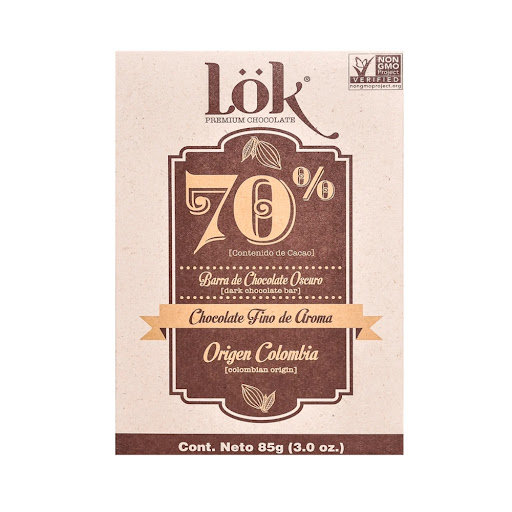 Chocolatina Lok 70% Cacao De Colombia Single Origin Cacao x 85 gr