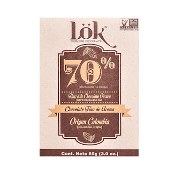 Chocolatina Lok 70% Cacao De Colombia Single Origin Cacao x 85 gr  