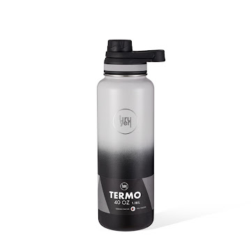 Termo 40 Oz Tapa   Boquilla Blanco & Negro X 1 Und  