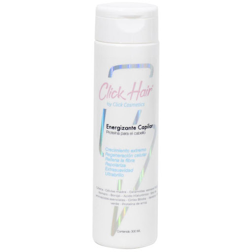 Energizante Capilar  X 300 ML Click  Hair  Botella x 1 Mascarilla estimulante con proteínas y aminoácidos que potencia la regeneración celular y la restauración profunda de la hebra.


INGREDIENTES:
Proteína de arroz
Trigo
Extracto de manzana verde
Qu