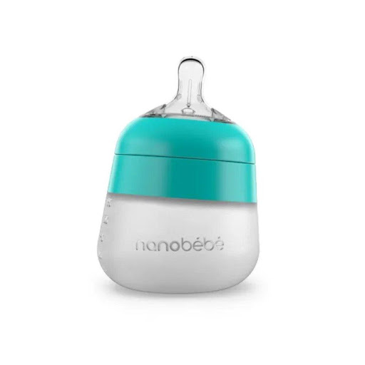 Biberon de silicona flexy 5 oz | Verde X1 Nanobébé Caja x 1 Nuestro galardonado biberón para leche materna (5 oz.) es el primer y único biberón diseñado para preservar los nutrientes esenciales que se encuentran en la leche materna, lo que lo convierte en el m