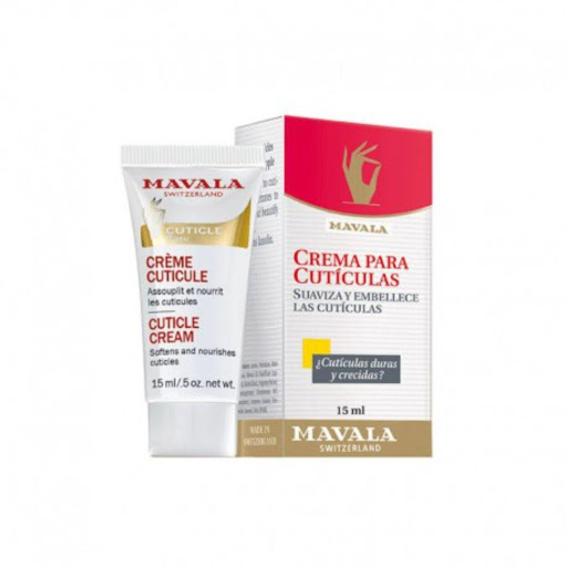 MAVALA CREMA HIDRATANTE CUTICULA 15ML MAVALA  CUTICLE CREAM ESP 15ML x 15 ML Provoca un aspecto descuidado a las uñas, y las manos pierden su atractivo.

La CREMA PARA CUTÍCULAS mantiene las cutículas flexibles. Suaviza la piel de alrededor de la uña permitiendo que esta se de