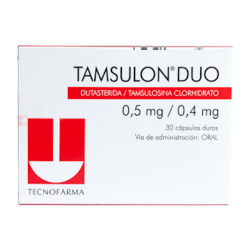Tamsulon Duo Dutasterida + Tamsulosina 0.5mg/0.4mg Tecnofarma Caja x 30 Cápsulas  