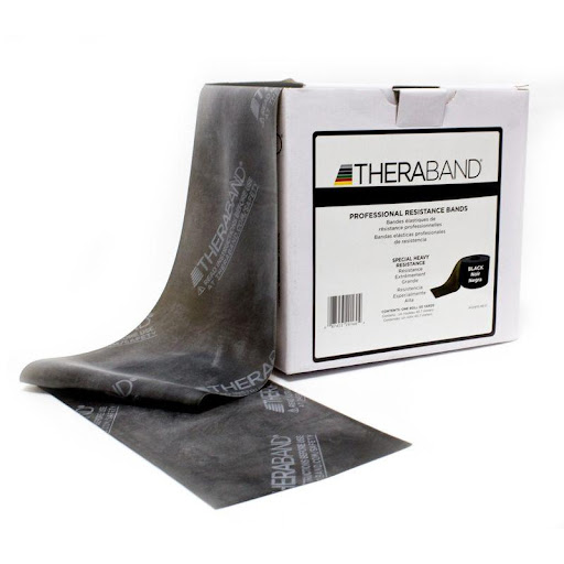 Bandas Profesionales De Resistencia Negro 45M Thera-Band Theraband UN x 4500 Banda de resistencia profesional nivel Negro (alta resistencia), ideal para rehabilitación avanzada, fortalecimiento muscular y programas deportivos exigentes. El formato en rollo de 45 metros permi