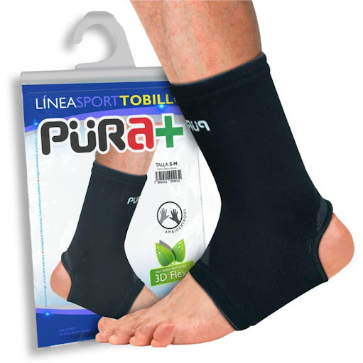 Tobillera Elastica L-XL Pura+ Unidad empacada en bolsa individual con gancho exhibidor. Producto ambidiestro x 1 Tobillera deportiva elaborada en material textil elástico, suave y resistente, diseñada para brindar soporte y ajuste cómodo en la zona del tobillo durante actividades físicas o uso diario. Su diseño 