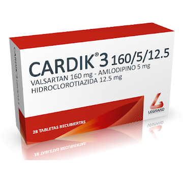 Cardik 3 160/5/12.5mg Caja x 28 Tabletas  