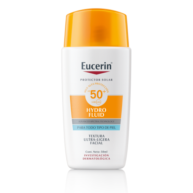 Protector Solar Facial Eucerin Hydro Fluid Textura Ultra-Ligera FPS50+ x 50 ml  