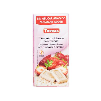 Chocolatina Torras Chocolate Blanco Con Fresas x 75 gr  