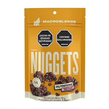 Nuggets De Proteína Macroblends Sabor Chocolate Lök Paquete x 70 gr  