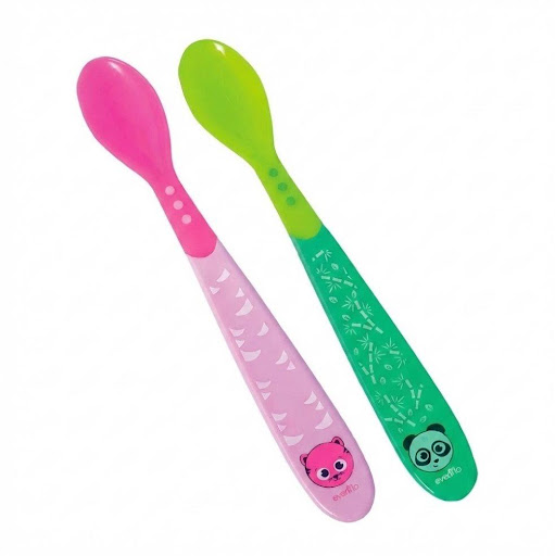 Set de Cucharas Flexibles 2 piezas Rosado - Evenflo Evenflo Unidad x 2 Und Set X 2 Cucharas para enseñar a tu pequeño
¡Cambia de color la punta con la temperatura de los alimentos!
2 Pack de cucharas suaves, divertidas y flexibles.