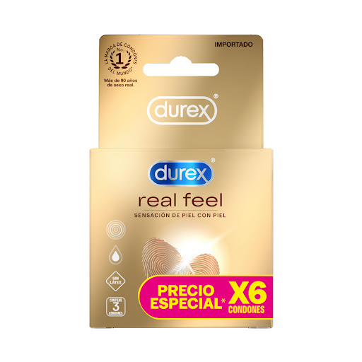 Condones Durex Real Feel   Caja x 6 und