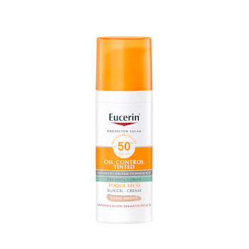 Protector Solar Eucerin Fps+50 Oil Control Tinted Toque Seco Tono Medio Frasco x 50 ml  