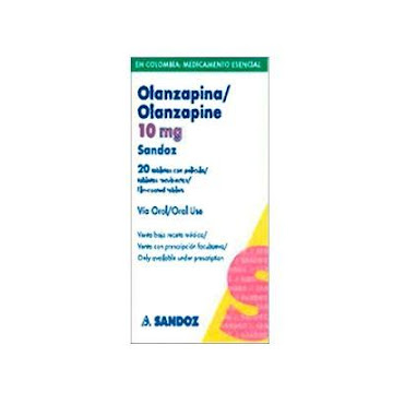 Olanzapina Sandoz 10 mg Frasco x 20 Tabletas  