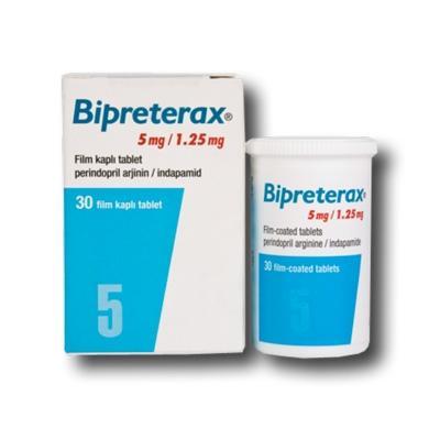 Bipreterax Perindopril + Idapamina 5 mg Servier Caja x 30 Comprimidos