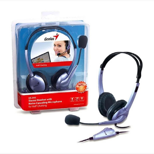 Audífono Diadema Genius HS-04S 2 Plug 3.5mm Azul-Negro GENIUS Caja de Carton x 1 Und undefined