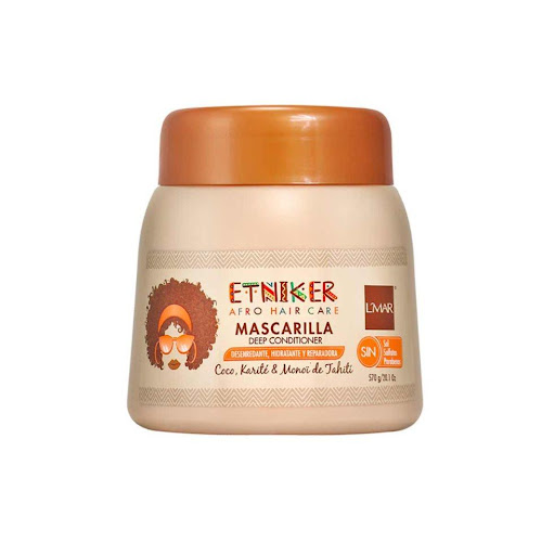 MASCARILLA ETNIKER 570 ETNIKER 570 x 1 La Mascarilla Deep conditioner está especialmente formulada para desenredar, suavizar y humectar la fibra capilar. Este Acondicionador, enriquecido con ACEITES NATURALES DE COCO, KARITÉ & MONOÏ DE TAH