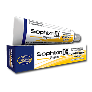 Sophixín DX Ungena Ciprofloxacina + Dexametasona 3mg/1mg Sophia Tubo x 3.5 gr  
