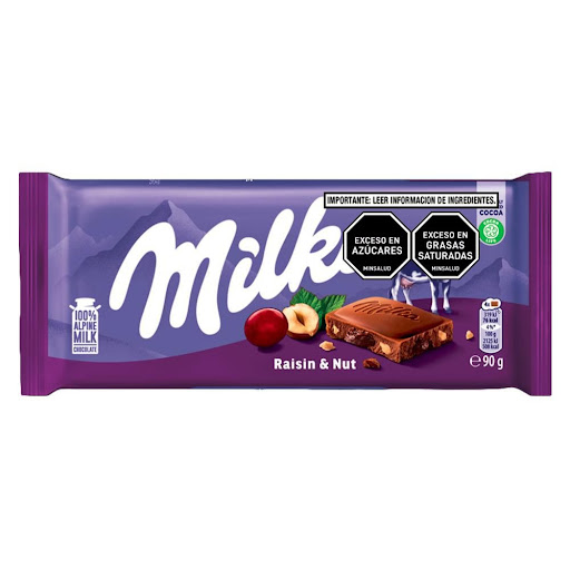 Chocolatina Milka Raisins Nuts x 90 gr