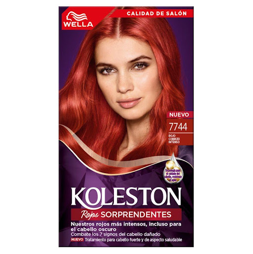 Tintura Wella Koleston Tono 7744 Rojo Cobrizo Intenso Koleston Caja x 1 Tinte Wella Koleston 7/44 Rojo Cobrizo con color vibrante, brillo intenso y acabado luminoso para un look impactante y duradero.