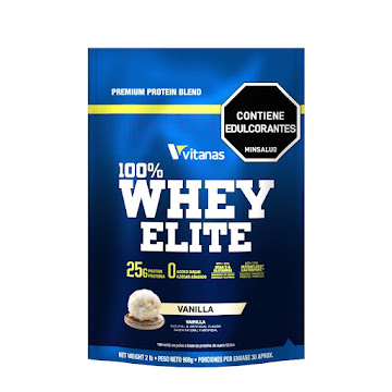 Proteína Whey Elite 100% Vainilla Bolsa x 908 gr  