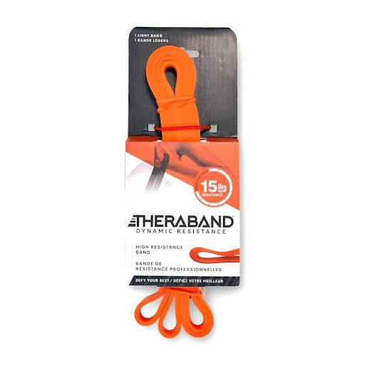 Theraband Banda Alta Resistencia Theraband UN x 1 Banda elástica de alta resistencia, ideal para ejercicios de fuerza, movilidad y recuperación funcional. Fabricada con látex de alta calidad, está diseñada para su uso en clínicas, gimnasios o en casa