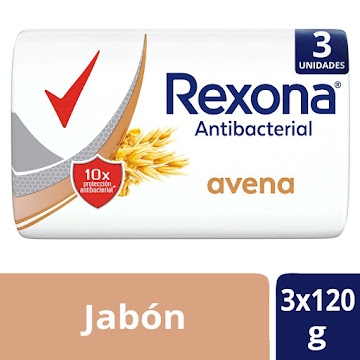 Jabón Rexona En Barra Antibacterial Avena 120 gr x 3 und  