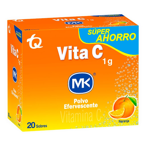 Vita C Mk Polvo Efervescente Sabor Naranja Caja x 20 Sobres