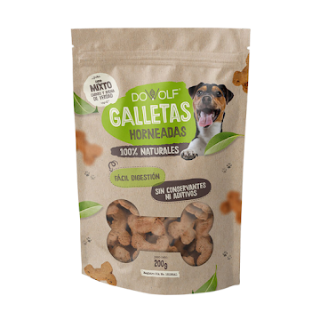Galletas para Mascota   Dowolf Pollo y Ternera x 200 gr  