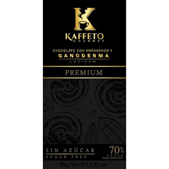 Chocolatina Kaffeto Gourmet Con Arándanos 70% Cacao x 80 gr  