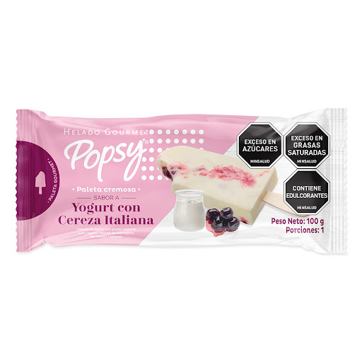 Paleta Popsy Yogurt Cereza Italiana Individual x 100 gr
