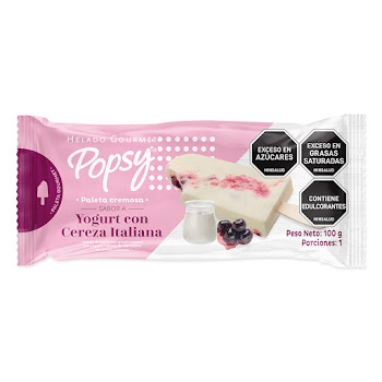 Paleta Popsy Yogurt Cereza Italiana Individual x 100 gr  